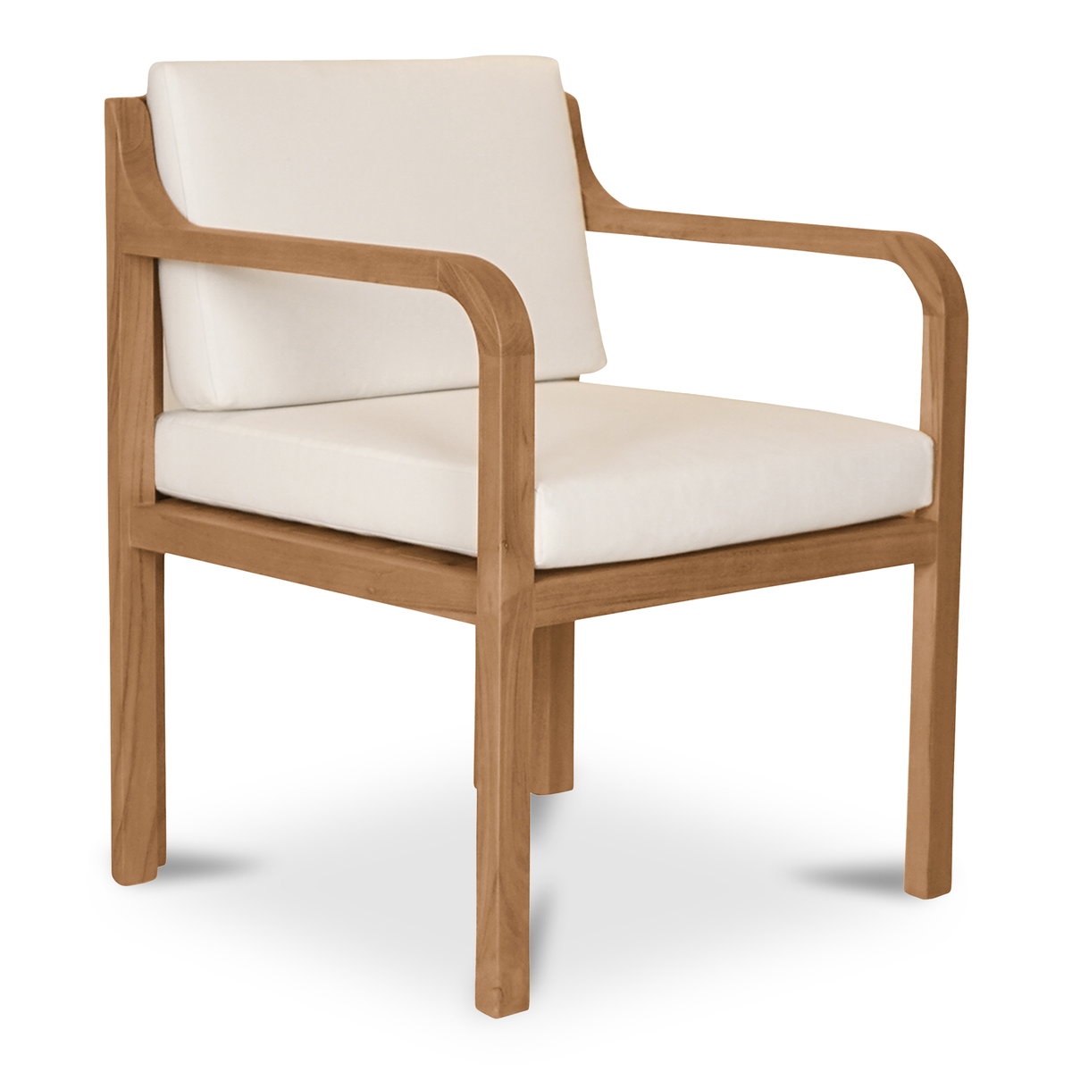Nellie Outdoor Dining Chair White, by Moe's Home, 23.58" width x 30.71" height x 24.41" depth View 2
