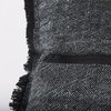Malia 20x20 Black and Teal Fabric Fringed Pillow Cover, Decorative Pillow by Mercana, 20" length x 20" width x 0.2" height thumbnail 8