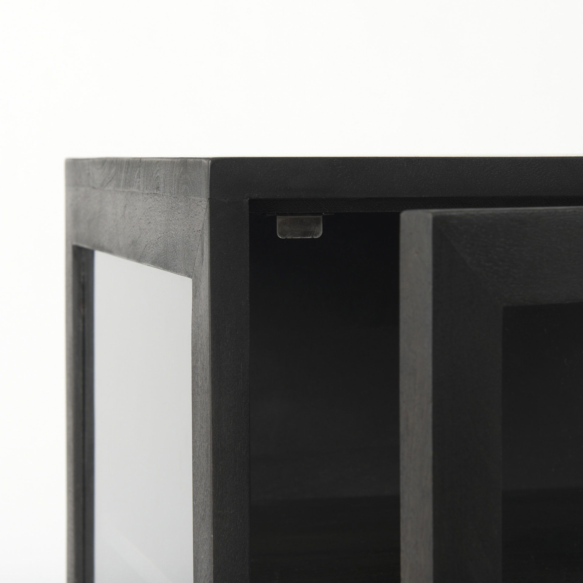 Arelius 20L x 18W x 26H Black-Brown Wood with Black Metal Frame End/Side Table large image 