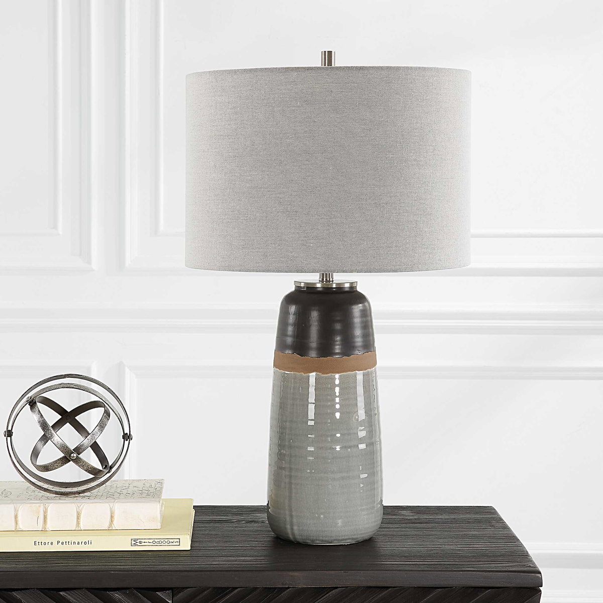 Coen Gray Table Lamp, by Uttermost, 15" width x 25.5" height x 15" depth View 4