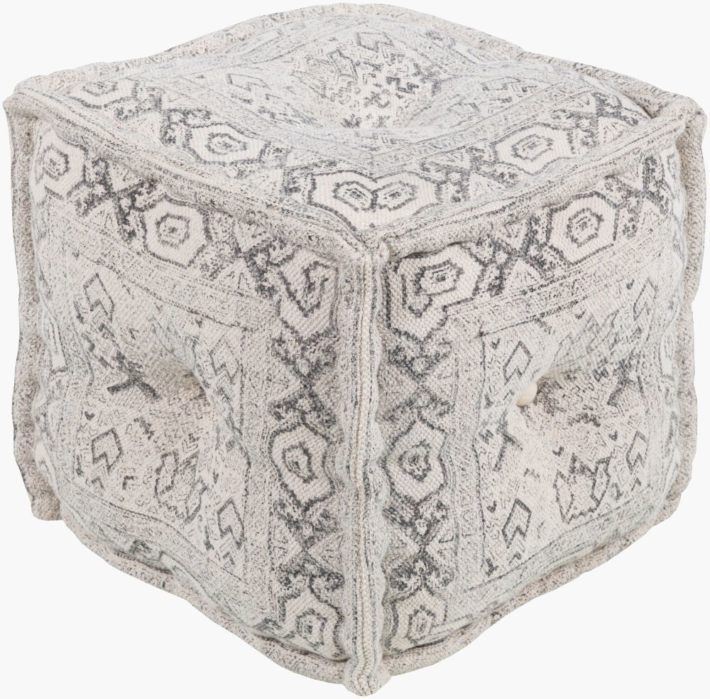 Daveed Pouf, Ottoman by Surya, 16" width x 16" height