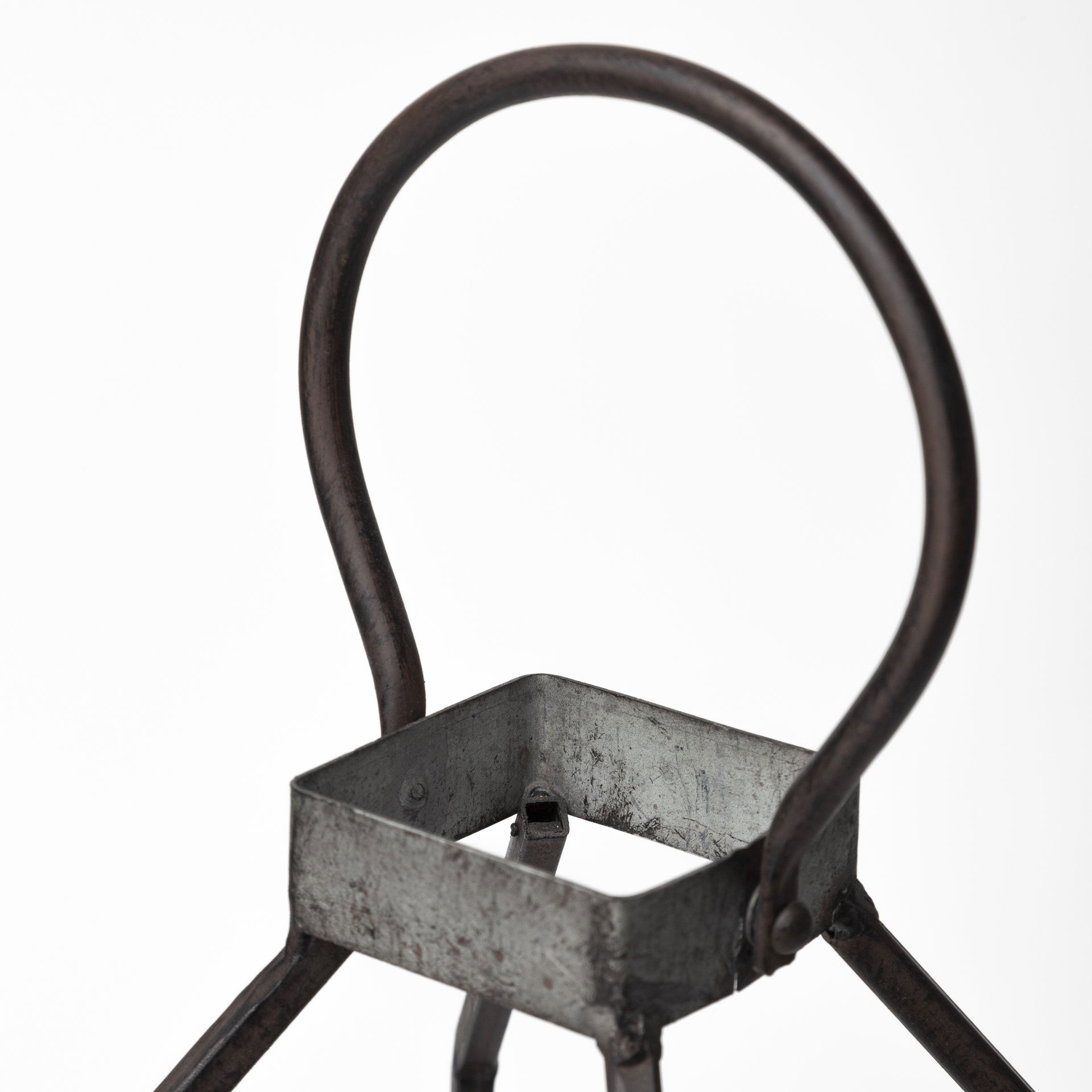 Kingston II Small Rustic Metal Framed Table Candle Holder large image 