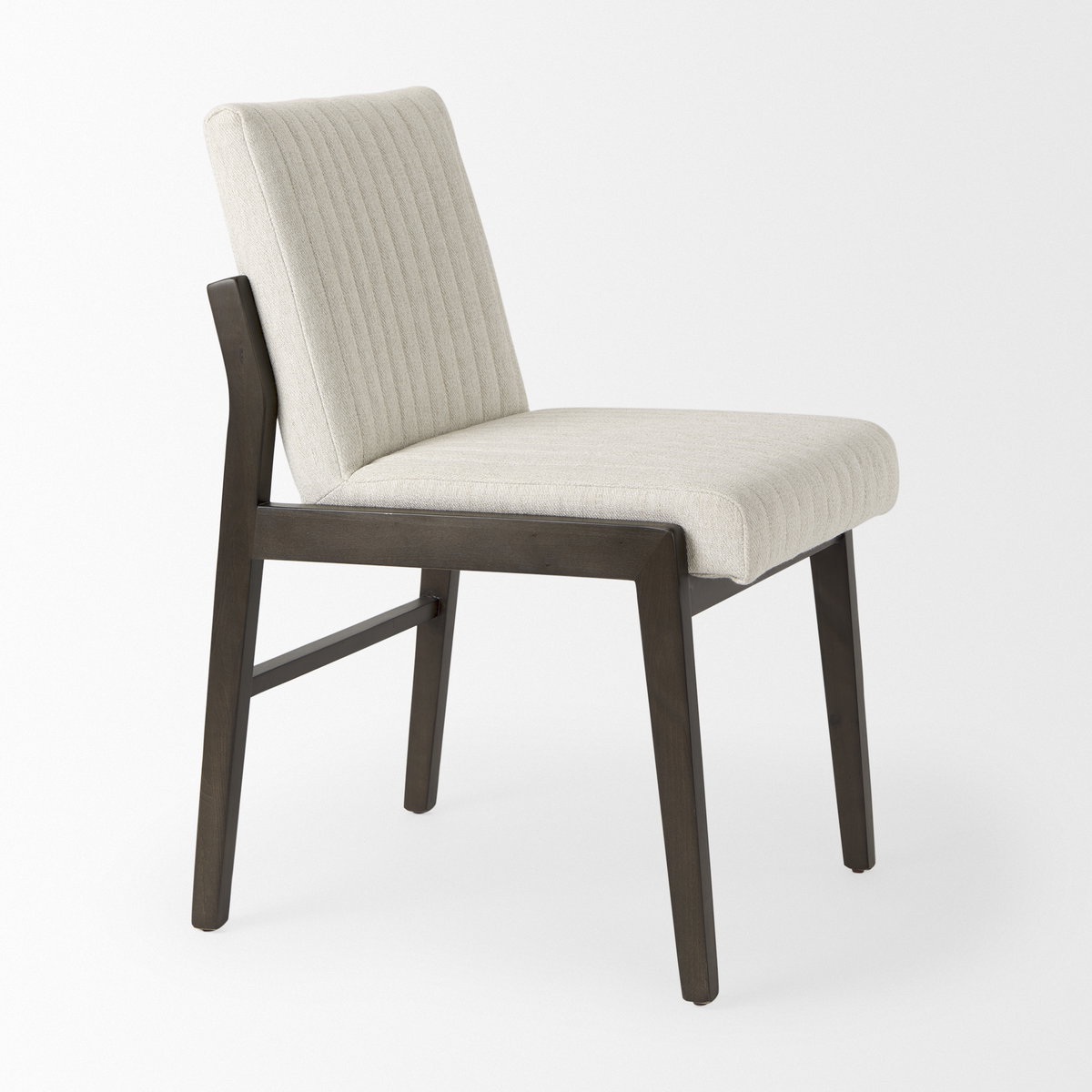 Tahoe Cream Fabric and Black-Brown Wood Dining Chair, by Mercana, 20.08" length x 24.8" width x 33.66" height View 9