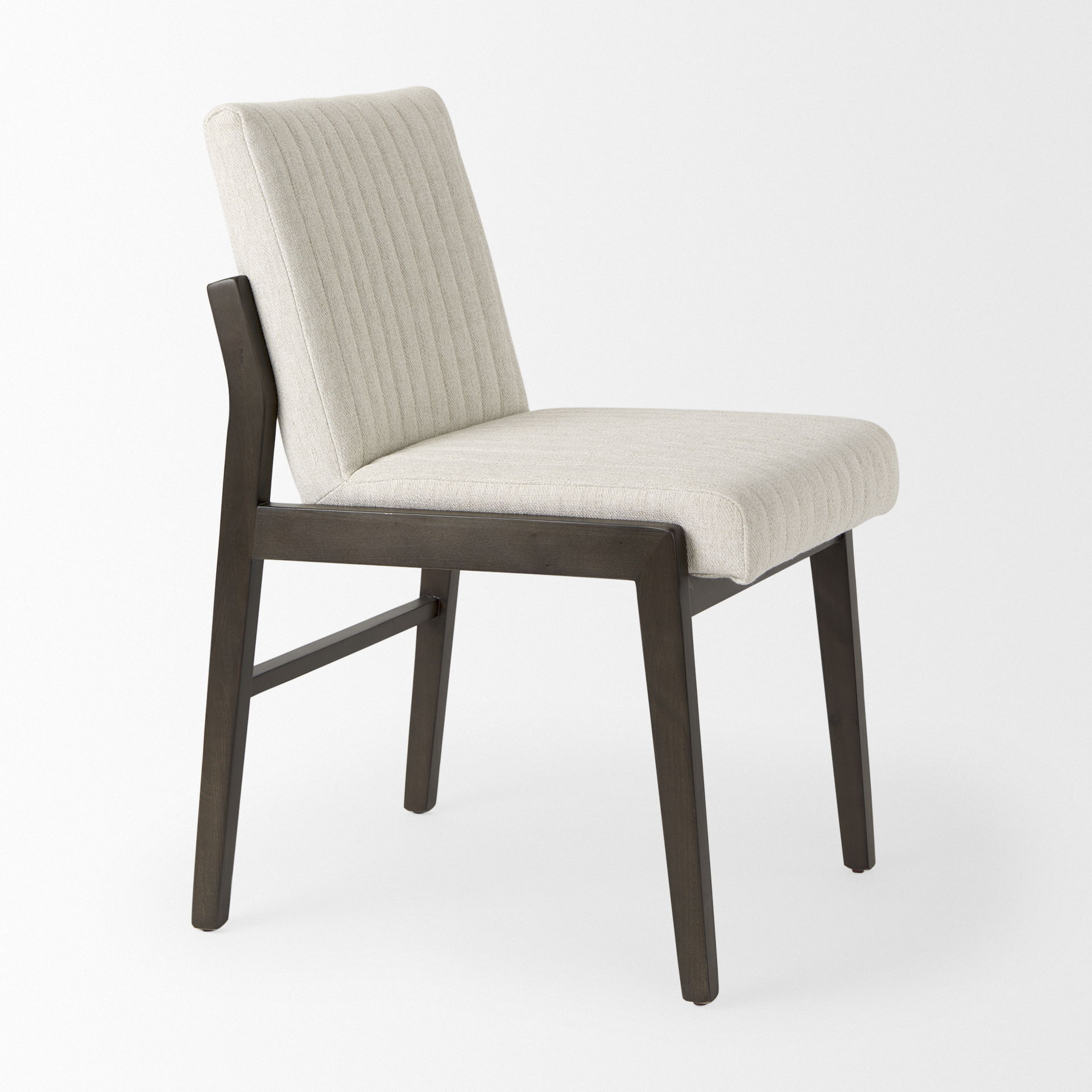 Tahoe Cream Fabric and Black-Brown Wood Dining Chair large image 
