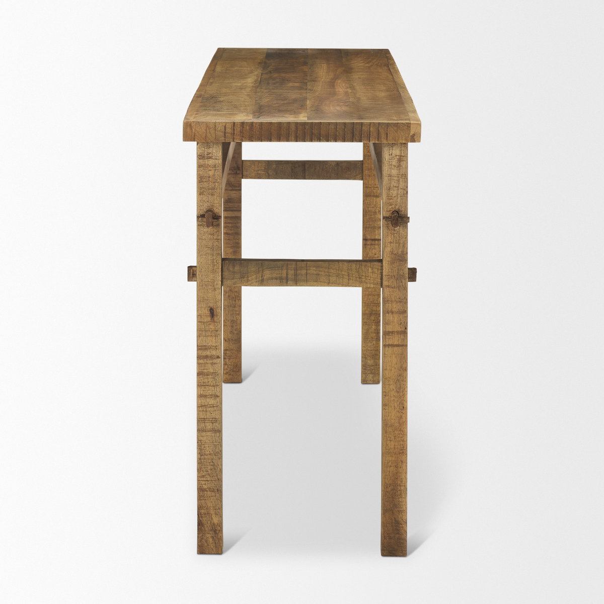 Rosie 54' Brown Wood Console Table, by Mercana, 54" length x 16" width x 30" height View 5