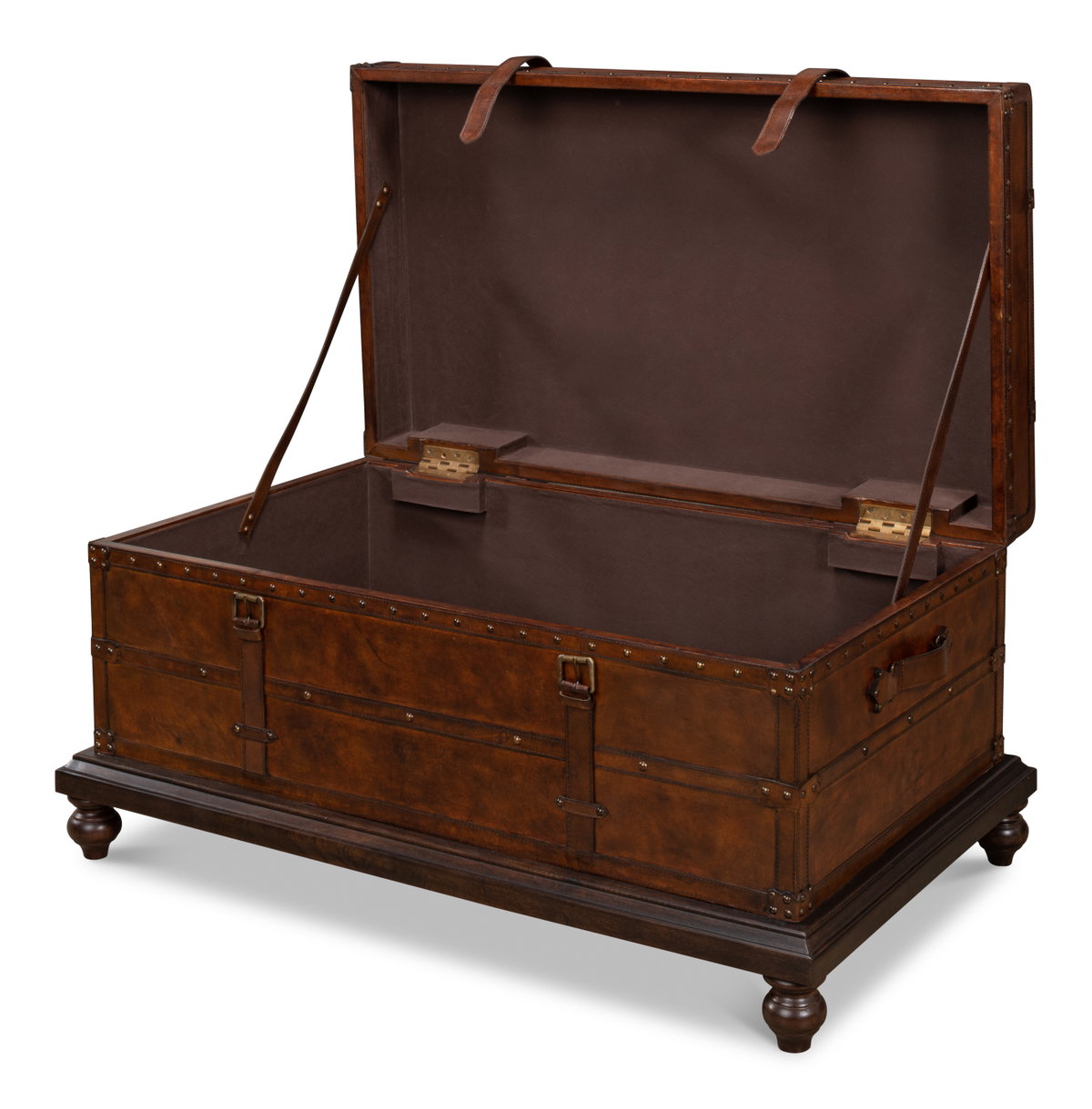Laramie Trunk Coffee Table, by Sarreid, 2'2" length x 3'7" width x 1'8" height View 11