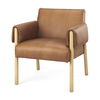 Ashton Brown Leather with Light Wood Accent Chair thumbnail 0