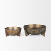 Quita Large Gold Metal Decorative Bowls (Set of 2), by Mercana, 14" length x 14" width x 6.75" height thumbnail 6