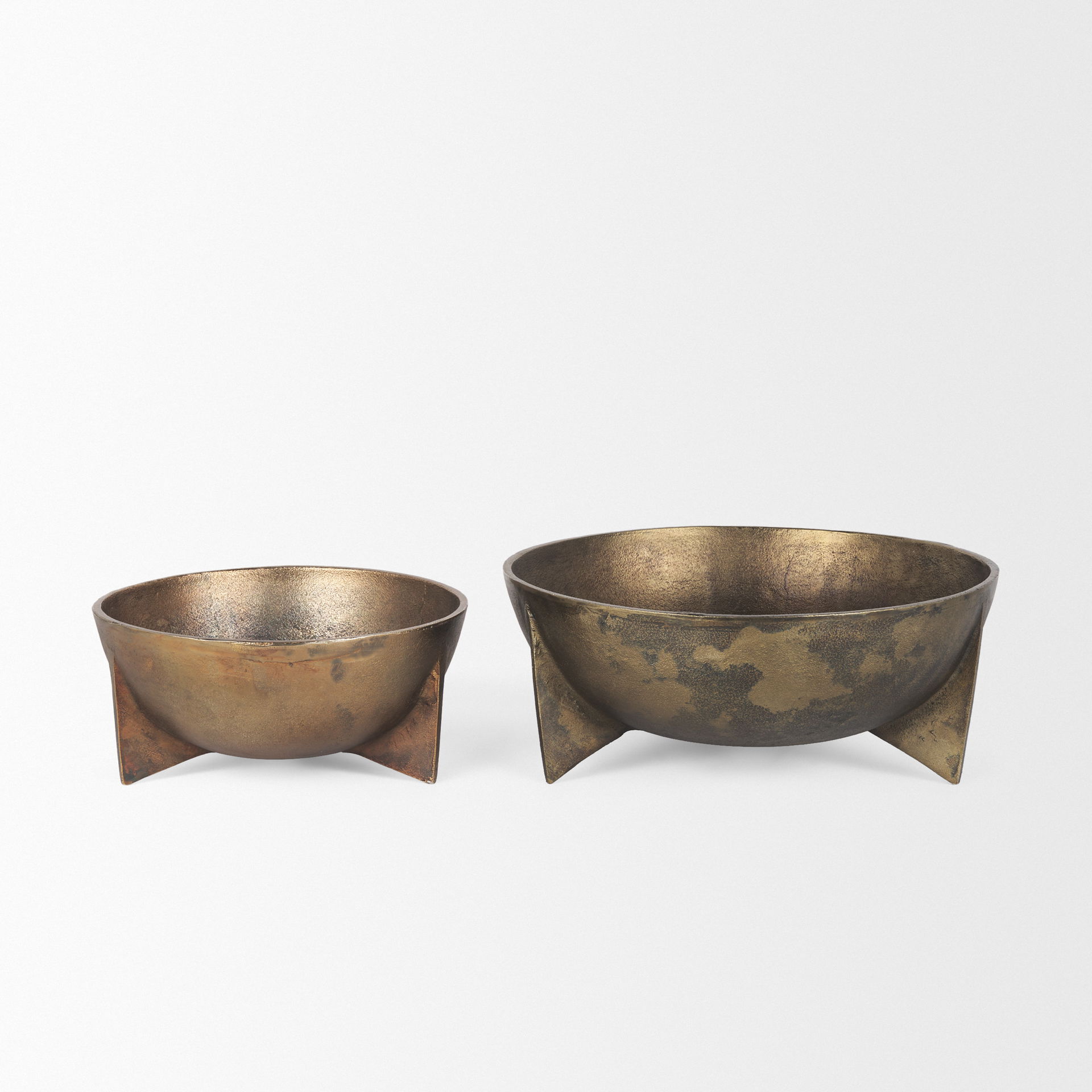 Quita Large Gold Metal Decorative Bowls (Set of 2) large image 