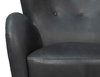Lombard Wing Chair,Santoni Black Leather, Seating by Sarreid, 34" length x 36" width x 40" height thumbnail 4