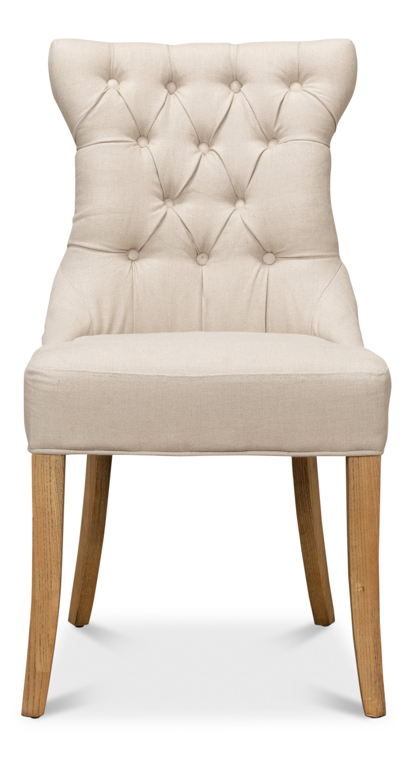 Sophie Side Chair, White Linen, Dining Chair by Sarreid, 20" length x 17" width x 38" height View 2