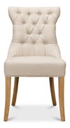 Sophie Side Chair, White Linen, Dining Chair by Sarreid, 20" length x 17" width x 38" height thumbnail 2