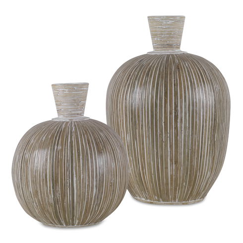 Islander White Washed Vases, S/2