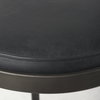Tyson Backless 31in Seat Bar Stool | Black Leather with Black Metal, Counter & Bar Stool by Mercana, 17.25" length x 17.5" width x 31.25" height thumbnail 8