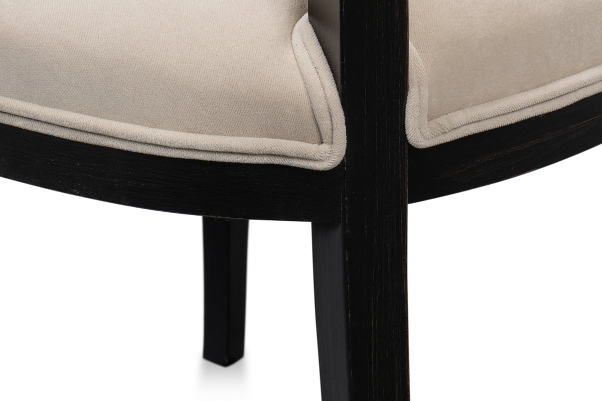 Goccia Side Chair  Nero  Banks Organza, by Sarreid, 1'7" length x 1'9" width x 3'5" height View 3