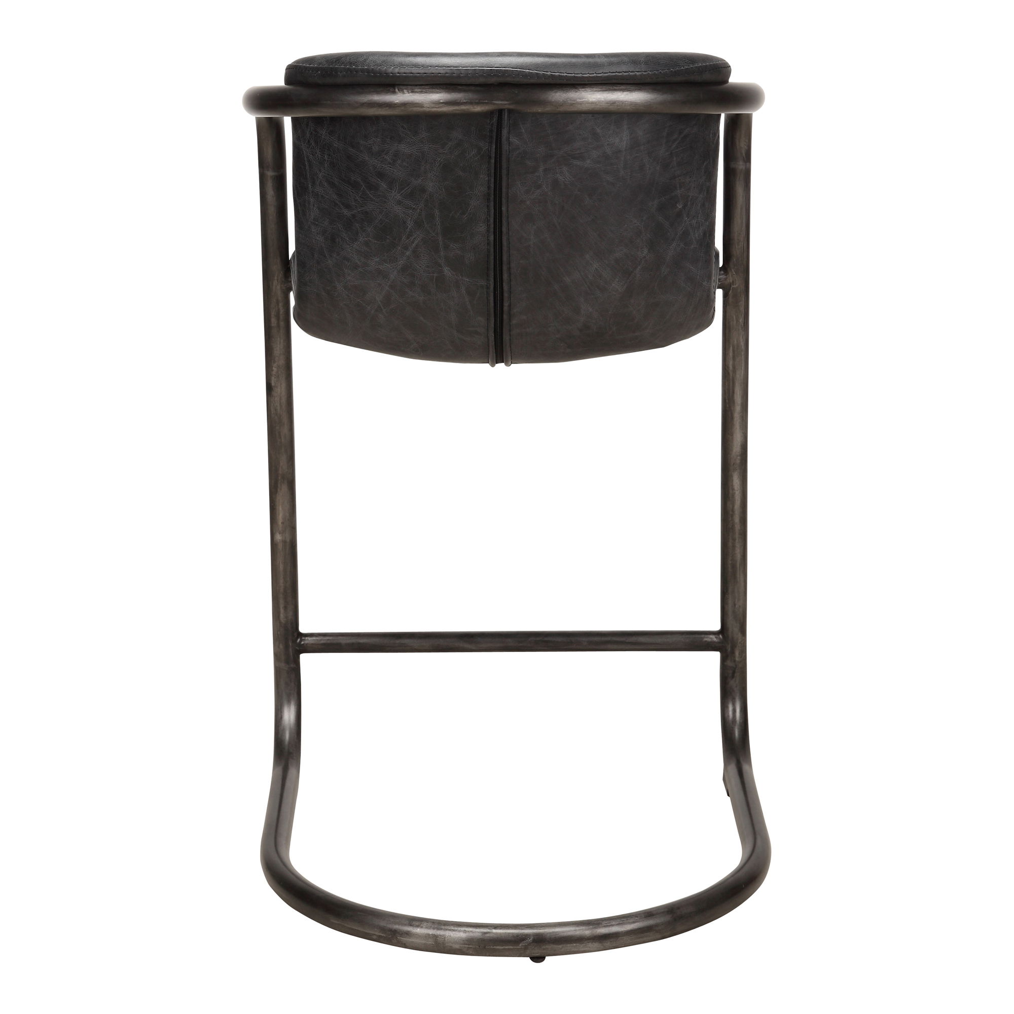 Freeman Counter Stool Onyx Black Leather - Set Of Two, Counter & Bar Stool by Moe's Home, 22" width x 36" height x 24" depth View 5