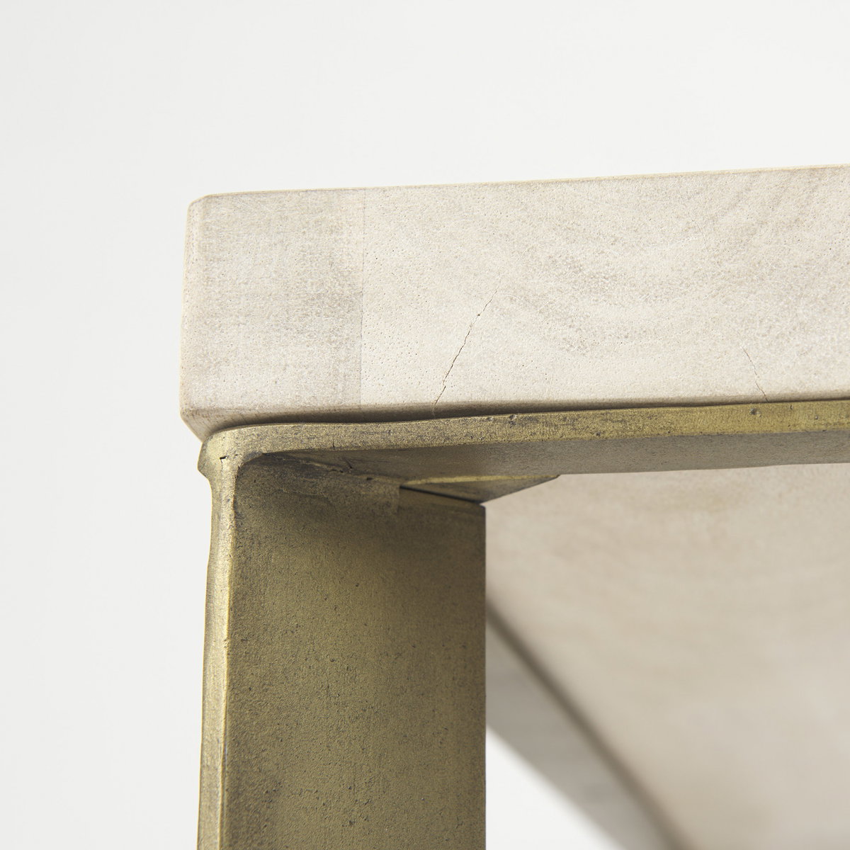 Faye 34L x 34W x 17H Beige Finished Wood with Gold Metal Base Square Coffee Table, by Mercana, 34" length x 34" width x 17" height View 9