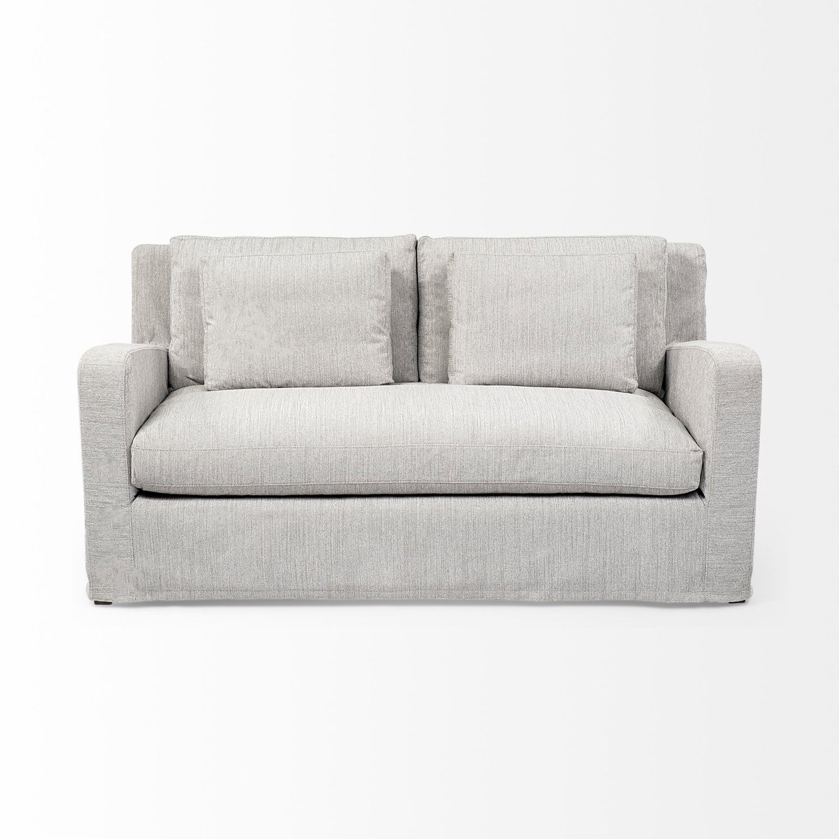 Denly I 69 X 38.25 X 34.5 Frost Gray Slipcover Two Seater Sofa, Sofas & Sectional by Mercana, 69" length x 38.25" width x 34.5" height View 5