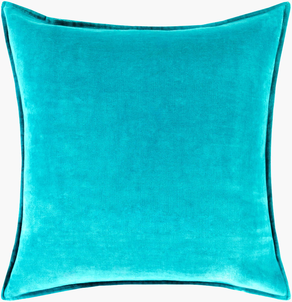 Cotton Velvet Lumbar Pillow Down, Decorative Pillow by Surya, 13" length x 19" width
