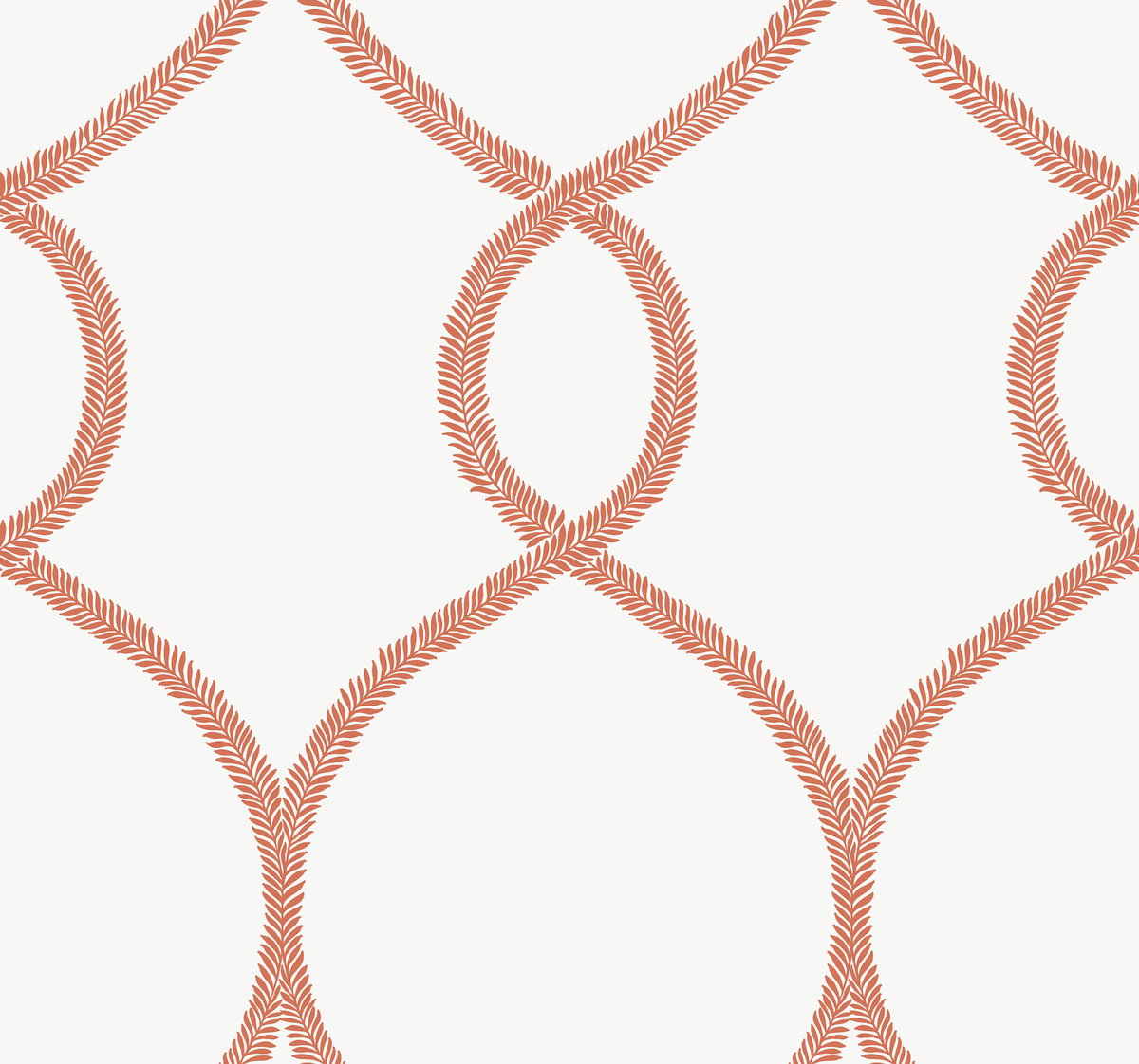 Laurel Leaf Ogee Orange Wallpaper, by York Wall, 27' length x 2'3" width x 0.02" depth View 1