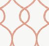 Laurel Leaf Ogee Orange Wallpaper, by York Wall, 27' length x 2'3" width x 0.02" depth thumbnail