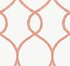 Laurel Leaf Ogee Orange Wallpaper, by York Wall, 27' length x 2'3" width x 0.02" depth thumbnail