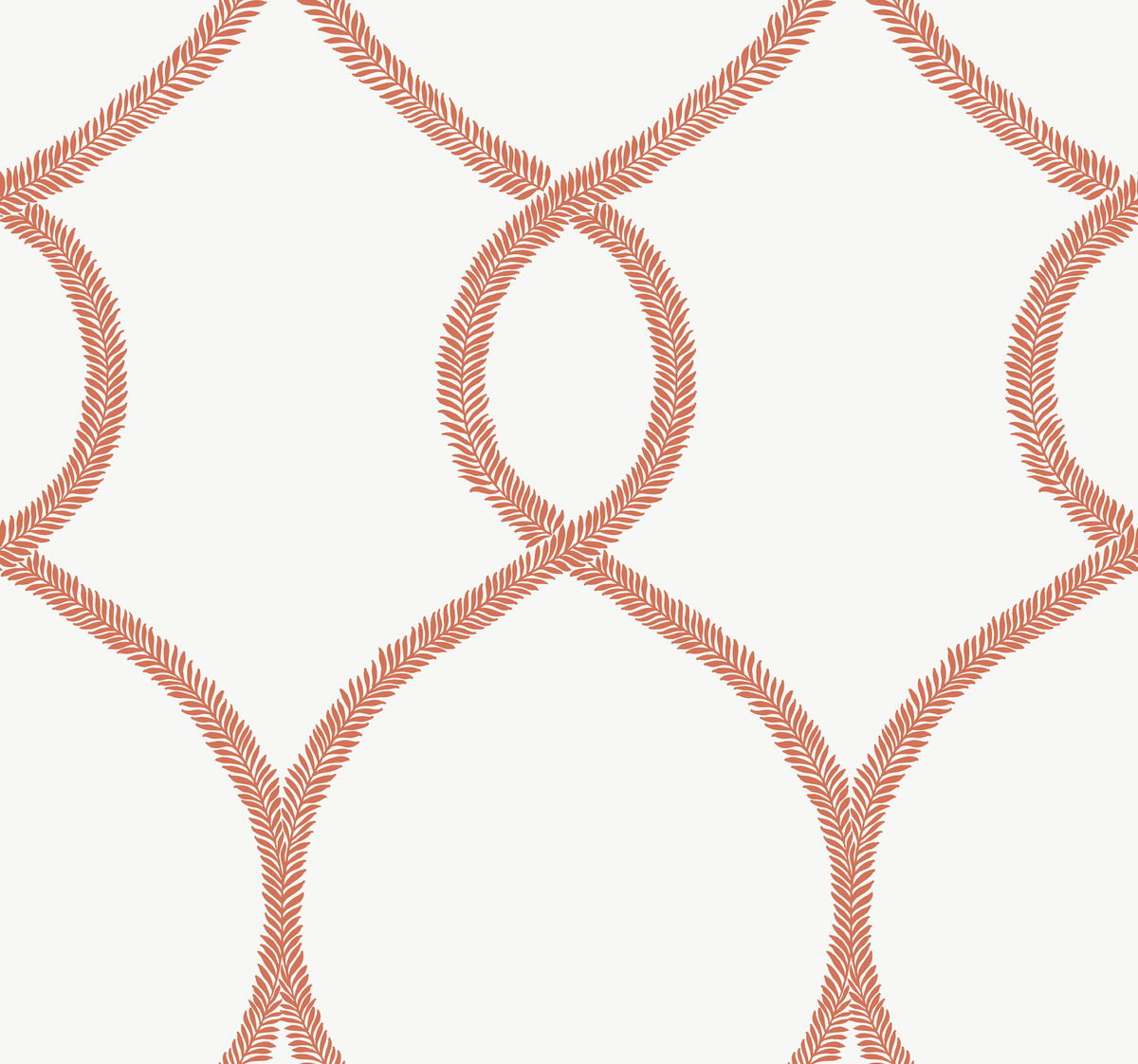Laurel Leaf Ogee Orange Wallpaper, by York Wall, 27' length x 2'3" width x 0.02" depth