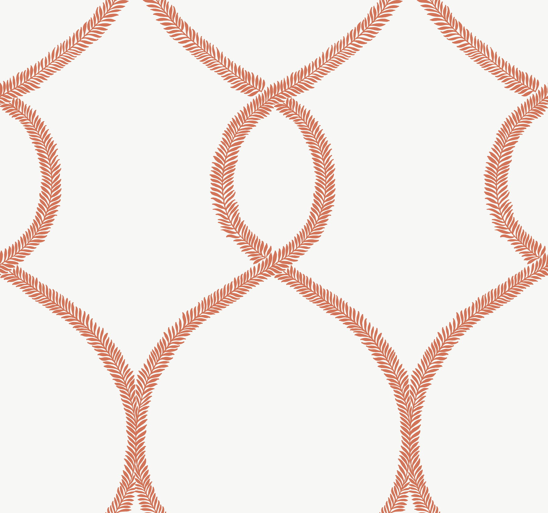 Laurel Leaf Ogee Orange Wallpaper large image 