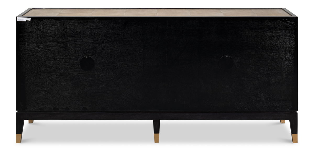 Beto Four Door Sideboard, by Sarreid, 1'6" length x 6'4" width x 2'10" height View 3