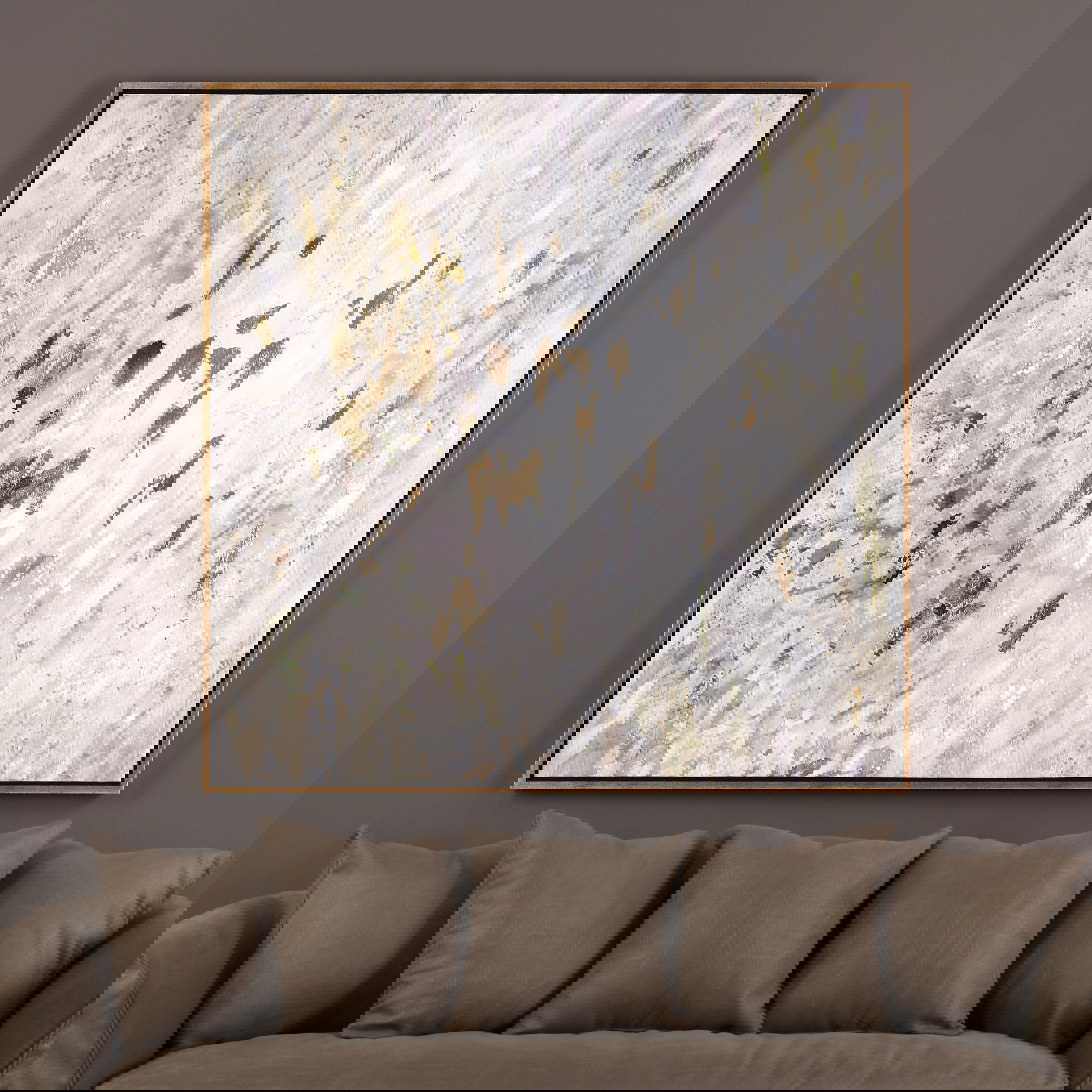 Golden Raindrops Modern Abstract Art, Painting by Uttermost, 62" width x 62" height x 1.5" depth View 5