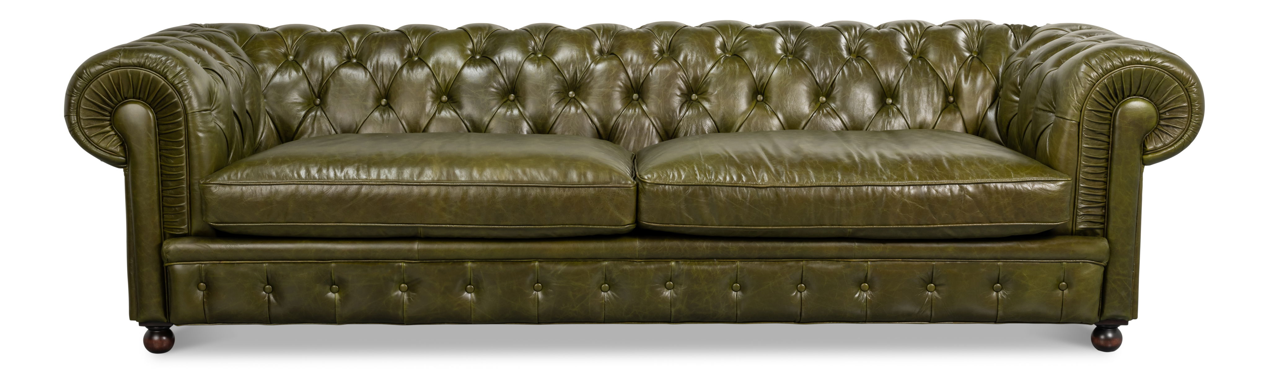 Savile Leather Sofa, Green large image 