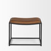 Taniel Brown Leather with Black Metal Stool thumbnail 2