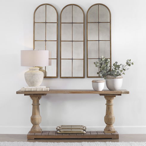 Amiel Arched Brown Mirror