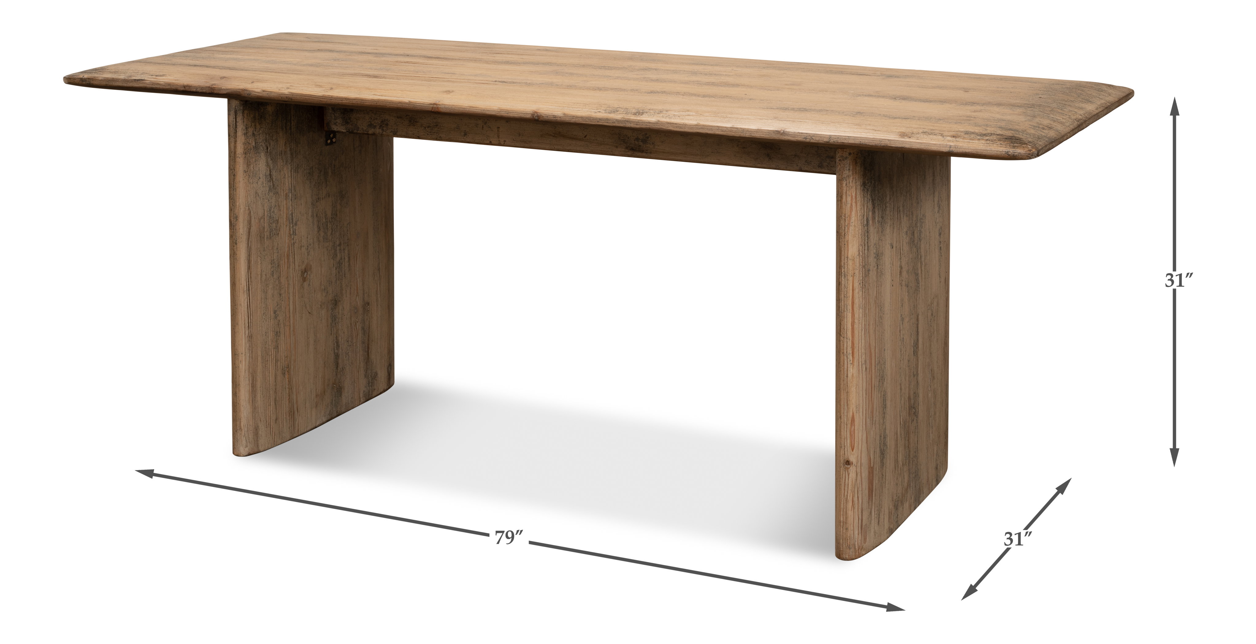 Andre Dining Table, Natural, by Sarreid, 79" length x 31" width x 31" height View 12