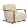 Eckersley Lounge Chair Cream Faux Fur, Accent Chair by Moe's Home, 29.5" width x 29" height x 36" depth thumbnail 2