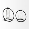 Monica I Short Black Metal Glass Bottle Vase, by Mercana, 8.66" length x 5.31" width x 8.27" height thumbnail 7