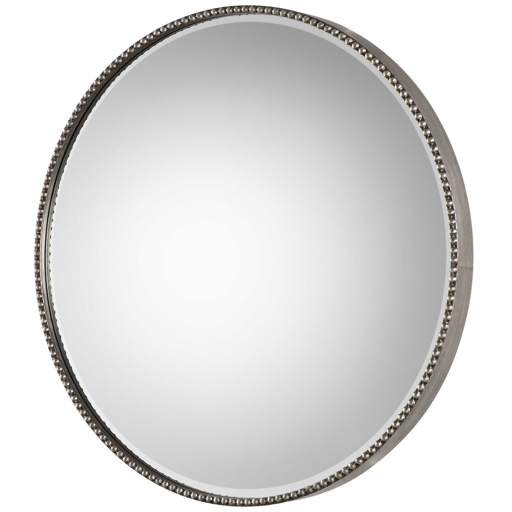 Stefania Beaded Round Mirror large image 