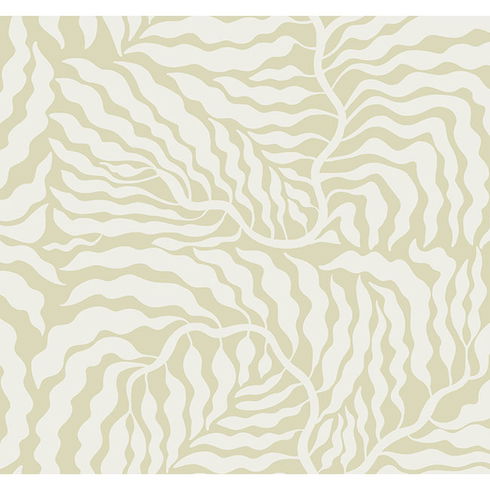 Fern Fronds Light Green & White Wallpaper
