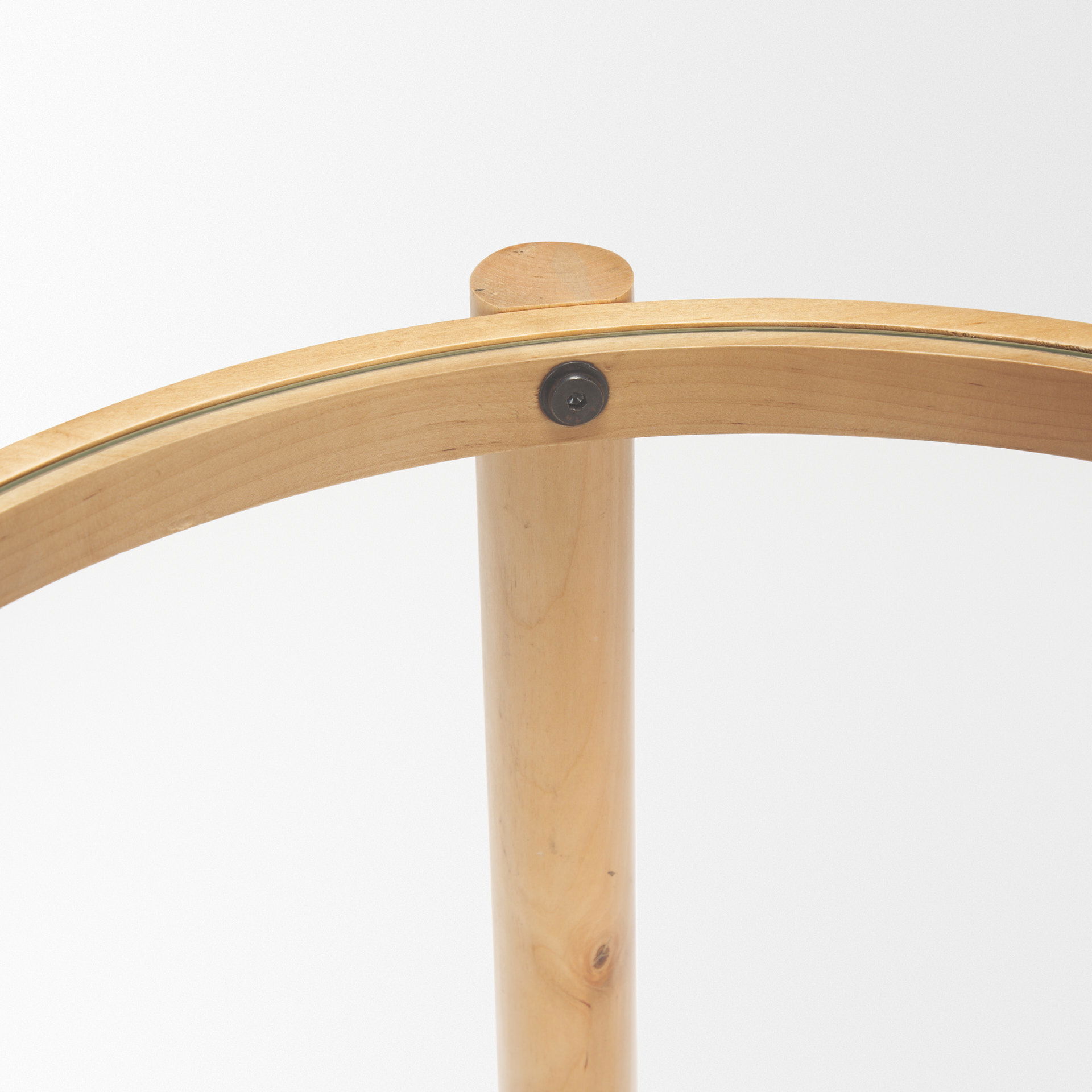 Weslyn Solid Light Brown Wood and Glass Top with Cane Side Table large image 