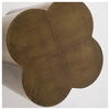 Quatrefoil 18L x 18W Gold Flower with Wooden Top Brass Cladding Accent Table thumbnail 4