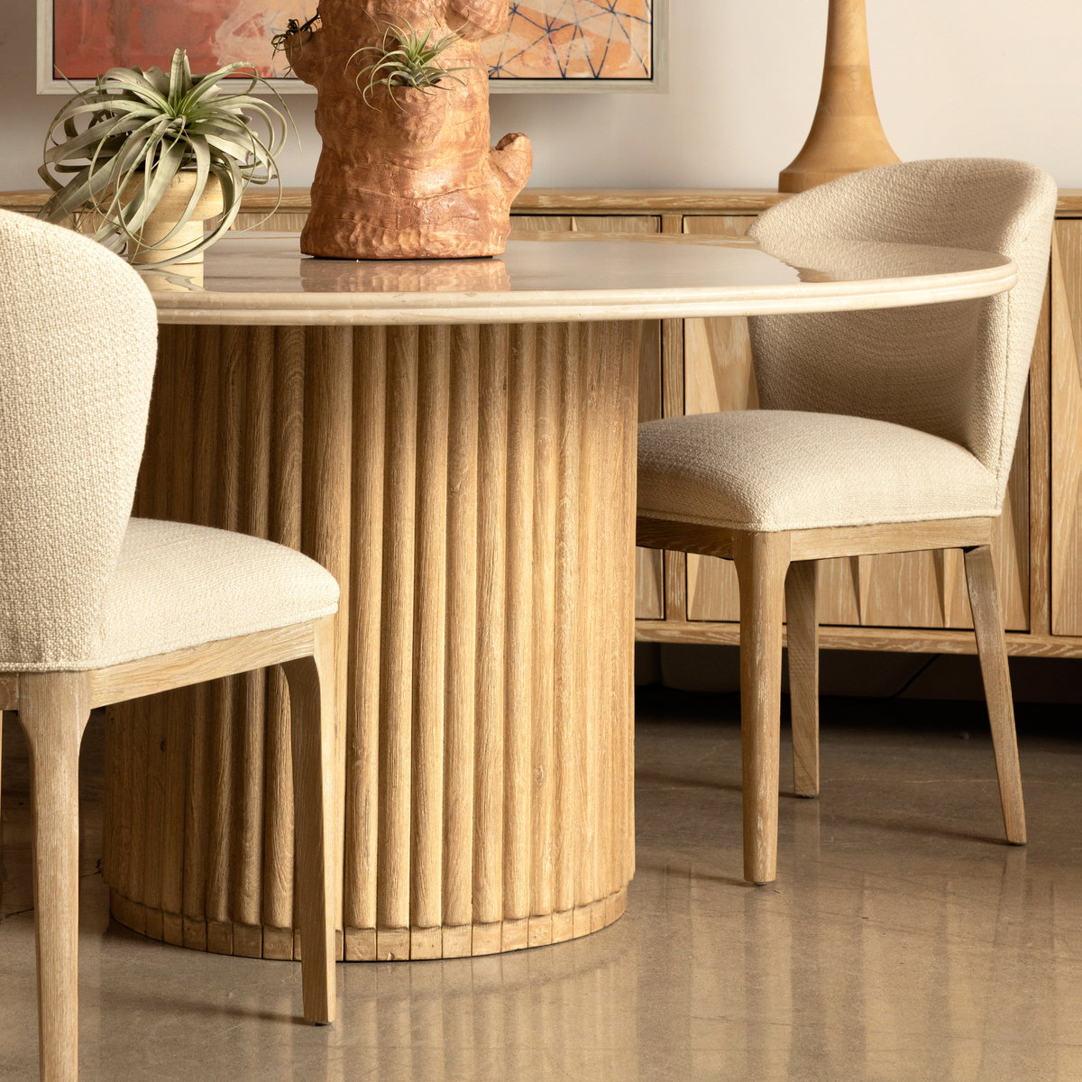 Kaelin Dining Chair Oatmeal, by Dovetail, 19" width x 34.5" height x 23" depth View 8