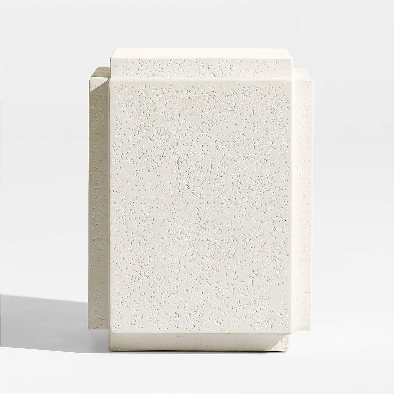 Online Designer Bathroom Puebla 16" Off-White Square Concrete Outdoor Side Table