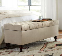 Online Designer Bedroom Lorraine Tufted Upholstered Queen Storage Bench