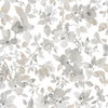 Watercolor Floral Tan Peel & Stick Wallpaper, by York Wall, 16'6" length x 1'8.5" width x 0.02" depth thumbnail