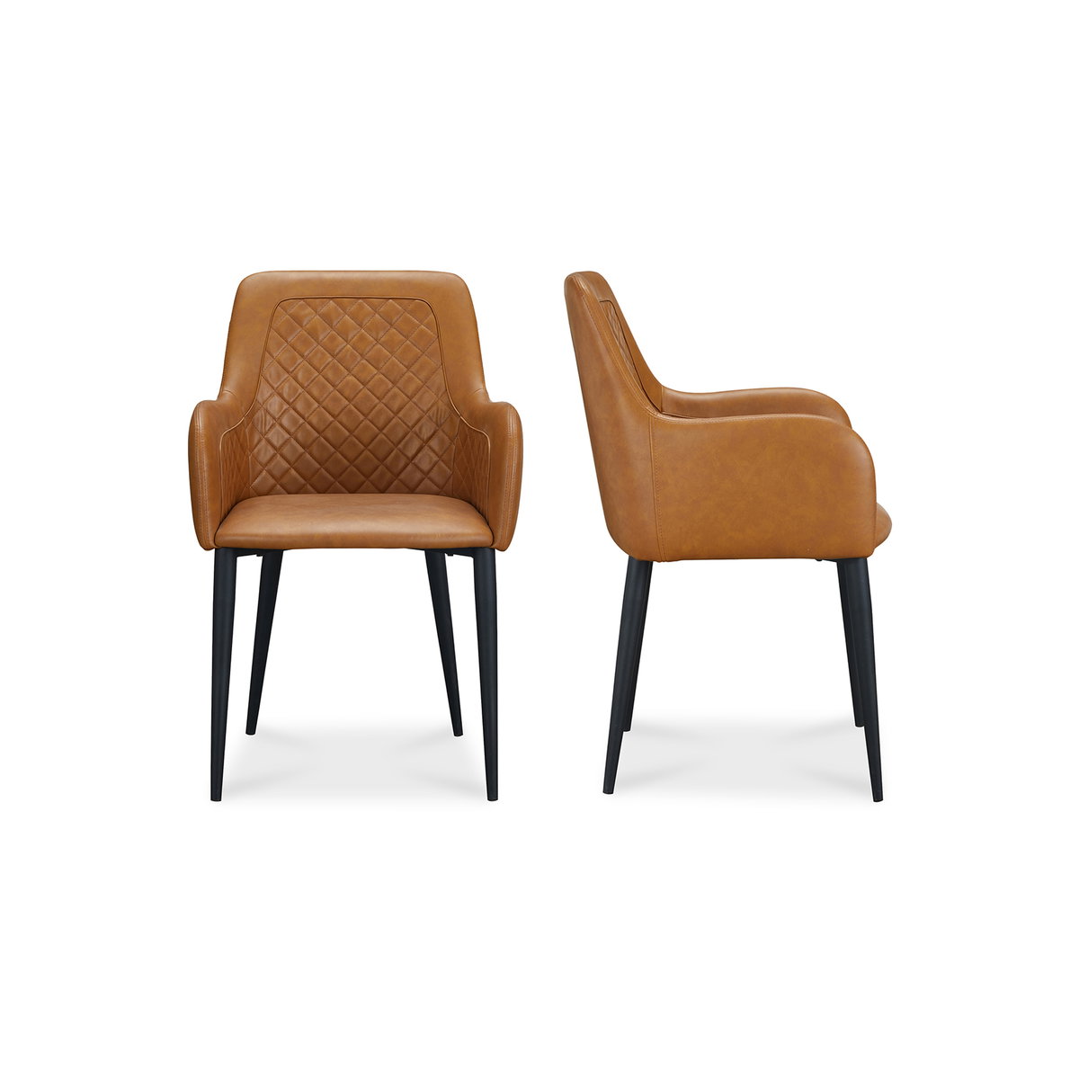 Cantata Dining Chair Tawny Vegan Leather - Set Of Two, by Moe's Home, 22" width x 34.6" height x 23" depth View 1