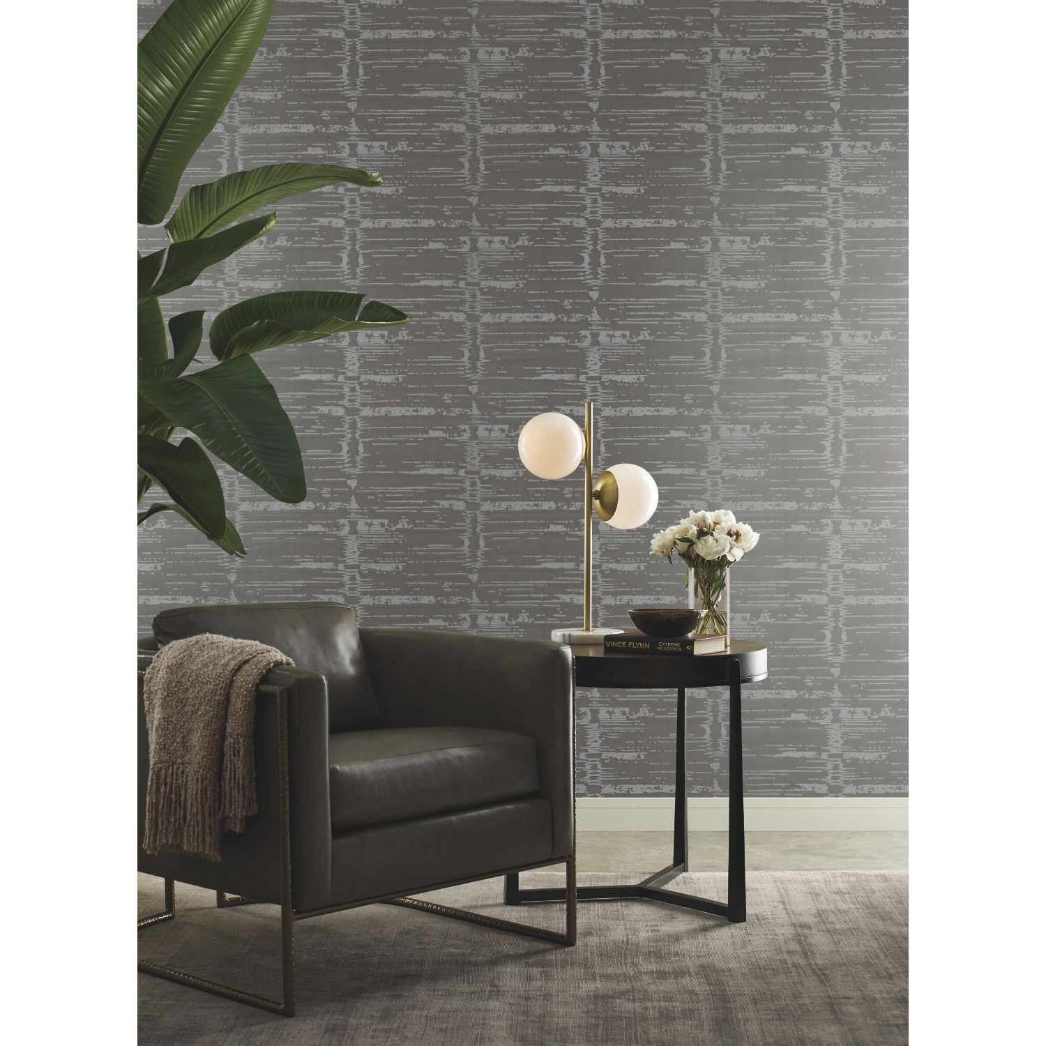 Velveteen Grey & Neutral Wallpaper, by York Wall, 33' length x 2'3" width x 0.02" depth View 2