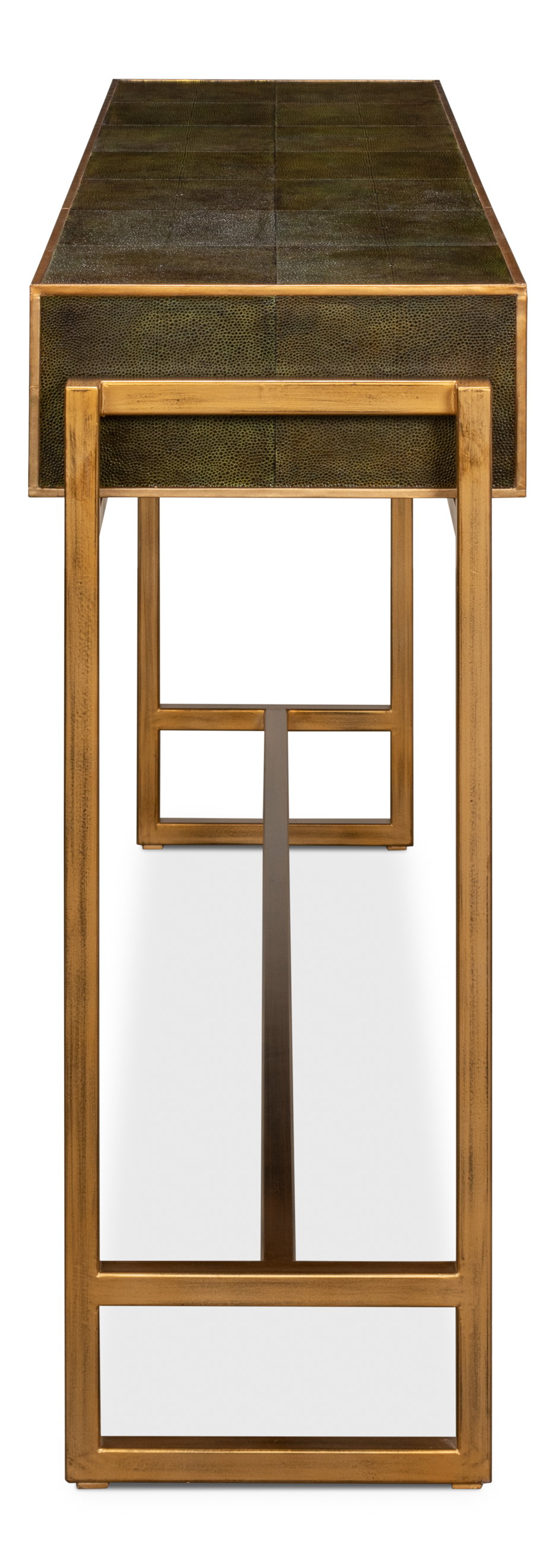 Shagreen Console Table  Leaf, by Sarreid, 1'2" length x 5'4" width x 2'10" height View 4