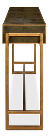 Shagreen Console Table  Leaf, by Sarreid, 1'2" length x 5'4" width x 2'10" height thumbnail 4