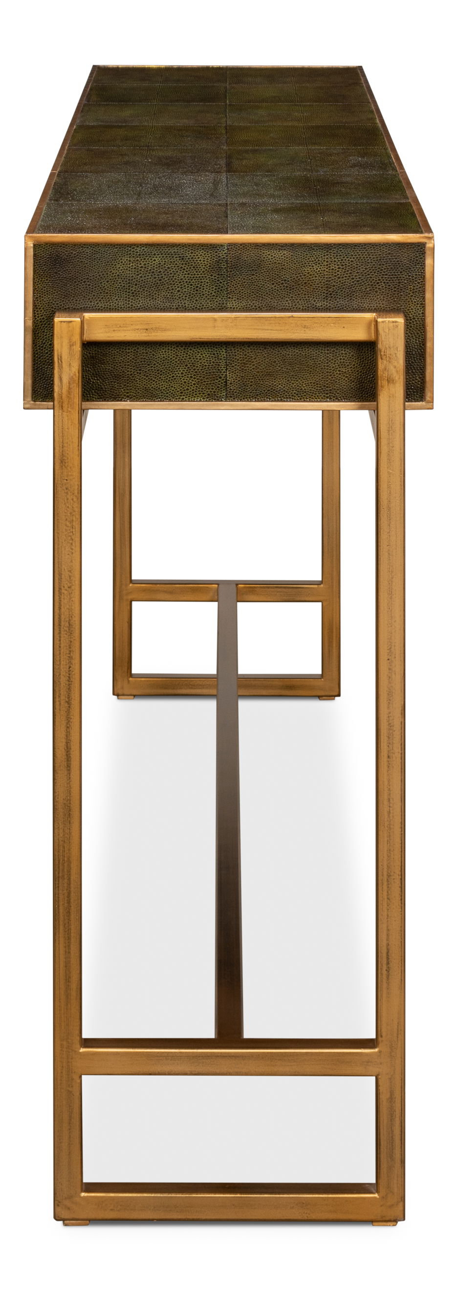 Shagreen Console Table, Leaf, by Sarreid, 64" length x 14" width x 34" height View 4