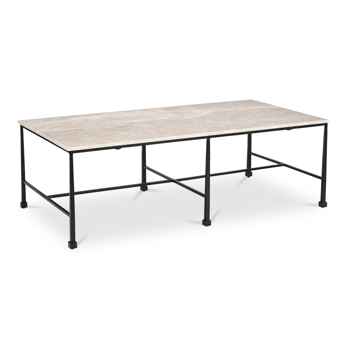 River Coffee Table Botticino Marble, by Moe's Home, 52.5" width x 17" height x 27.5" depth View 2